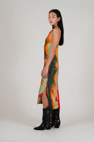 Wave Tank Dress in Rainbow Serpent - Nin Studio