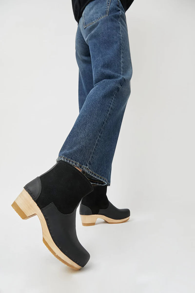 5" Pull on Shearling Clog Boot in Black - No. 6