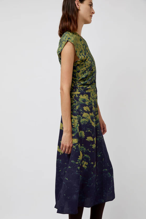 Rochelle Dress in Green Poppies - No. 6