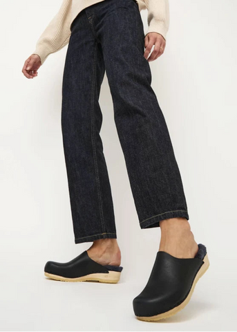 Contour Clog with Shearling in Indigo - No. 6