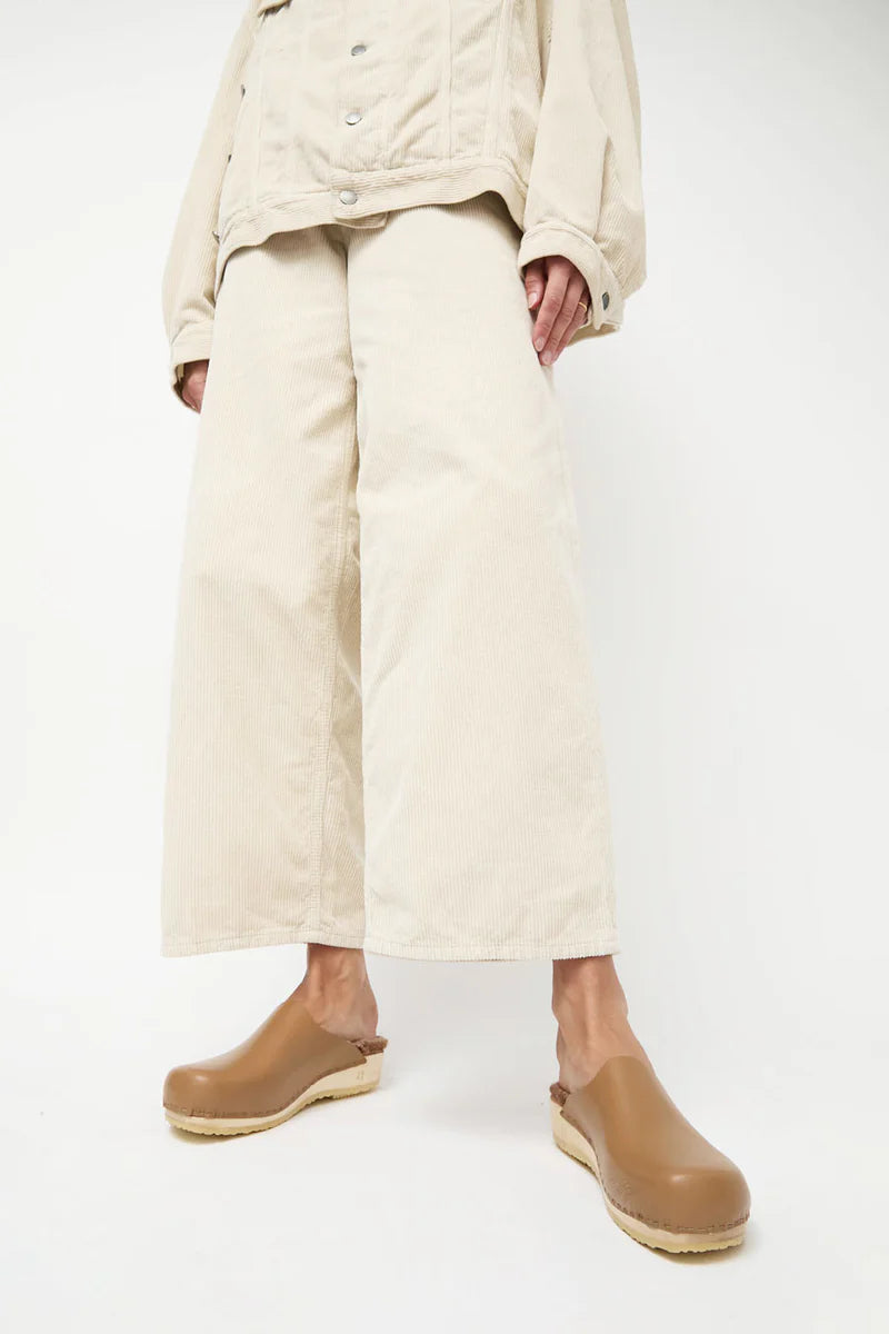 Contour Clog with Shearling in Khaki and Brown - No. 6