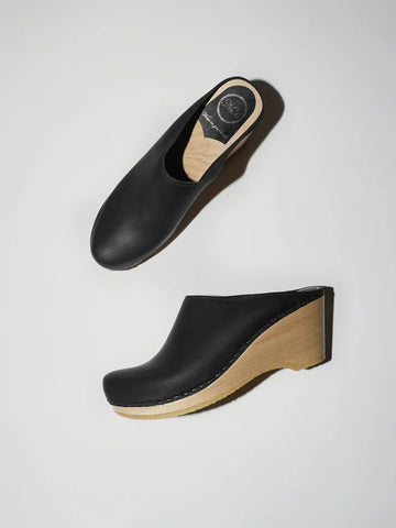New School Clog Wedge in Black - No. 6