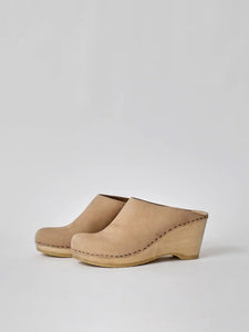 New School Clog Wedge in Bone - No. 6