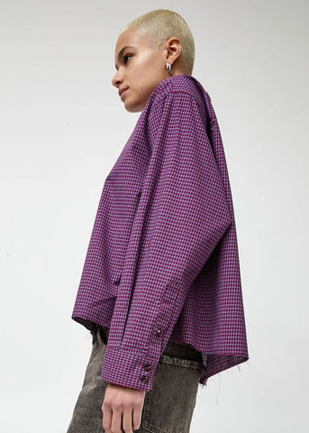 River Shirt in Wine Plaid- No. 6