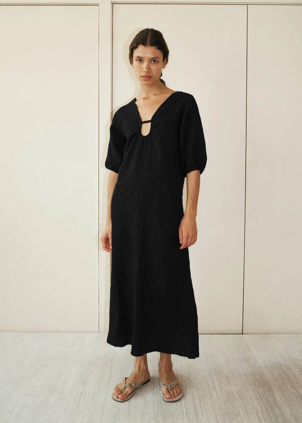 Squared Dress in Black - Deiji Studios