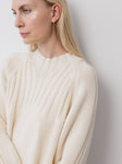 Rib Neck Pullover in Natural - Wol Hide