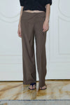 Folded Wool Pant in Sable Stripe - Deiji Studios