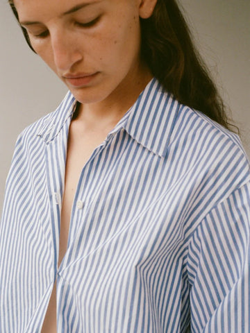 Classic Button Down in Blue Stripe - Shaina Mote