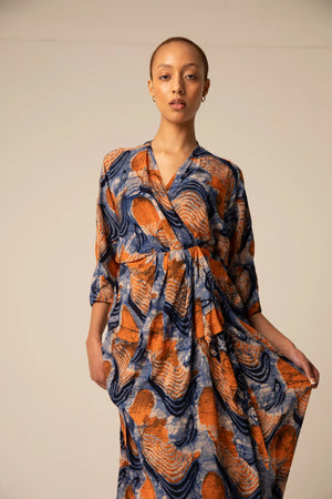 Letsa Wrap Dress in Bergamot - Osei Duro