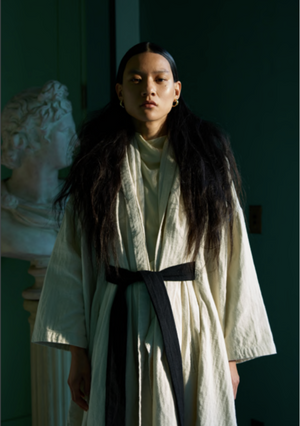 Belted Long Haori Coat - Atelier Delphine