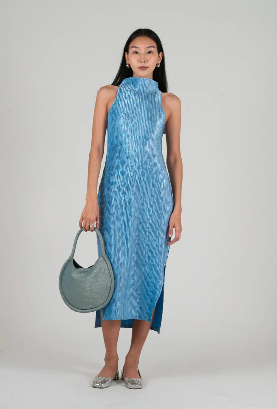 Wave Tank Dress in Blue Shine - Nin Studio