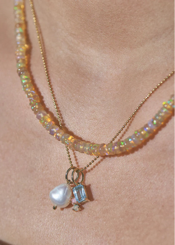 Fire Opal Strand Necklace