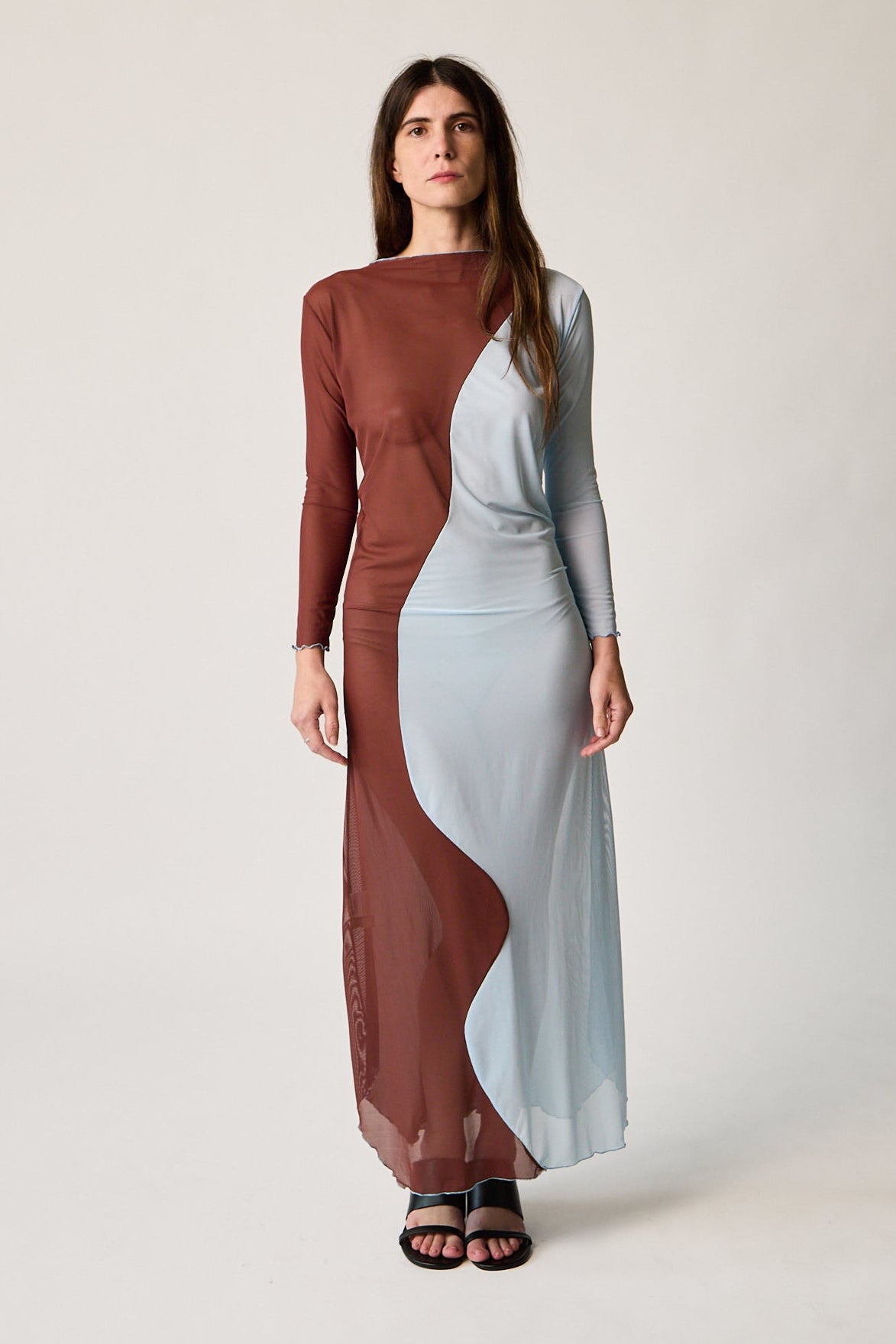 Swirl Dress in Blue/Brown - Nin Studio