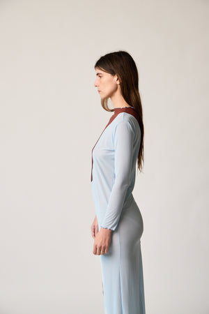 Swirl Dress in Blue/Brown - Nin Studio