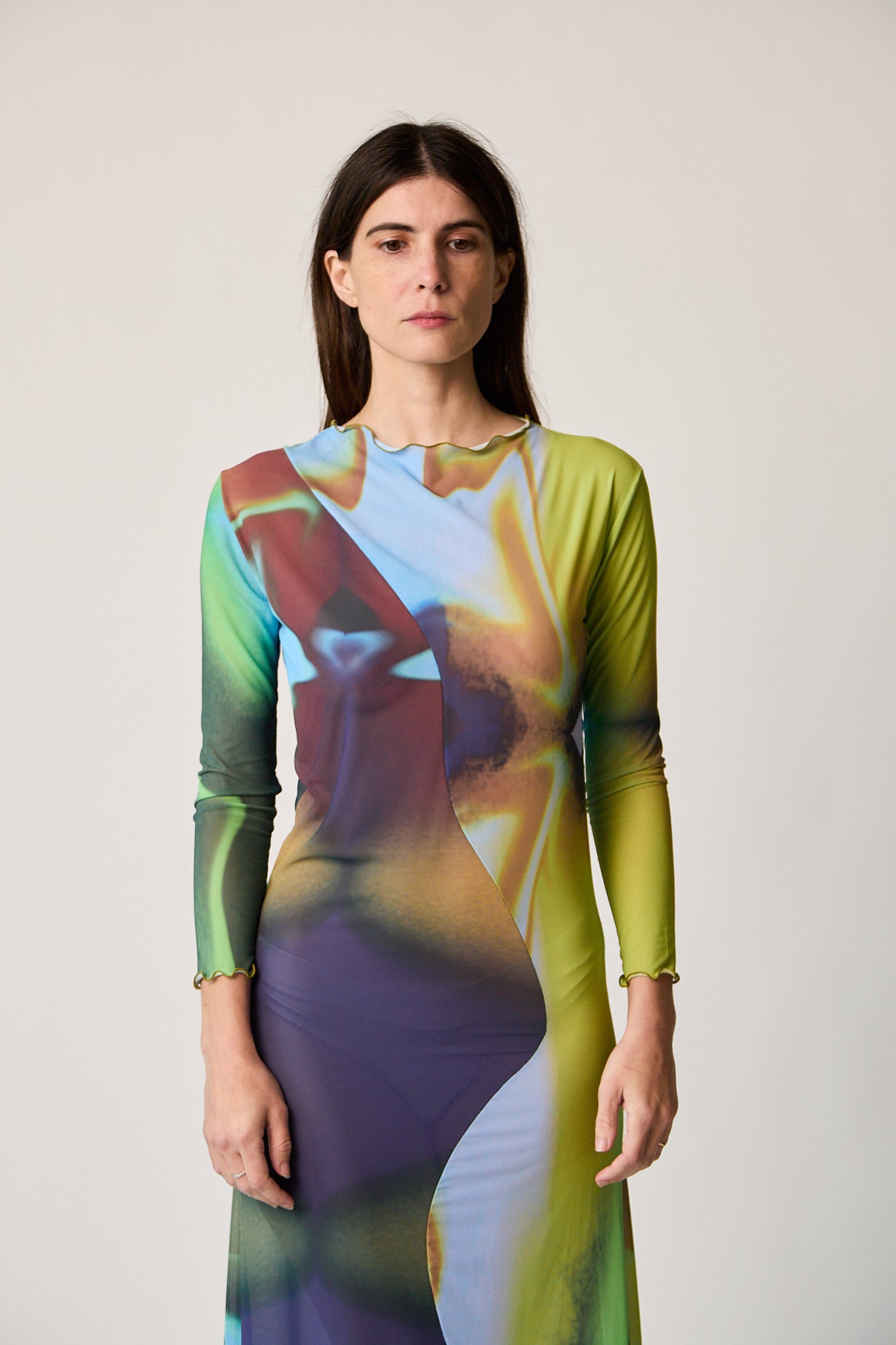 long sleeve swirl dress Swirl Dress in Openfield - Nin Studio