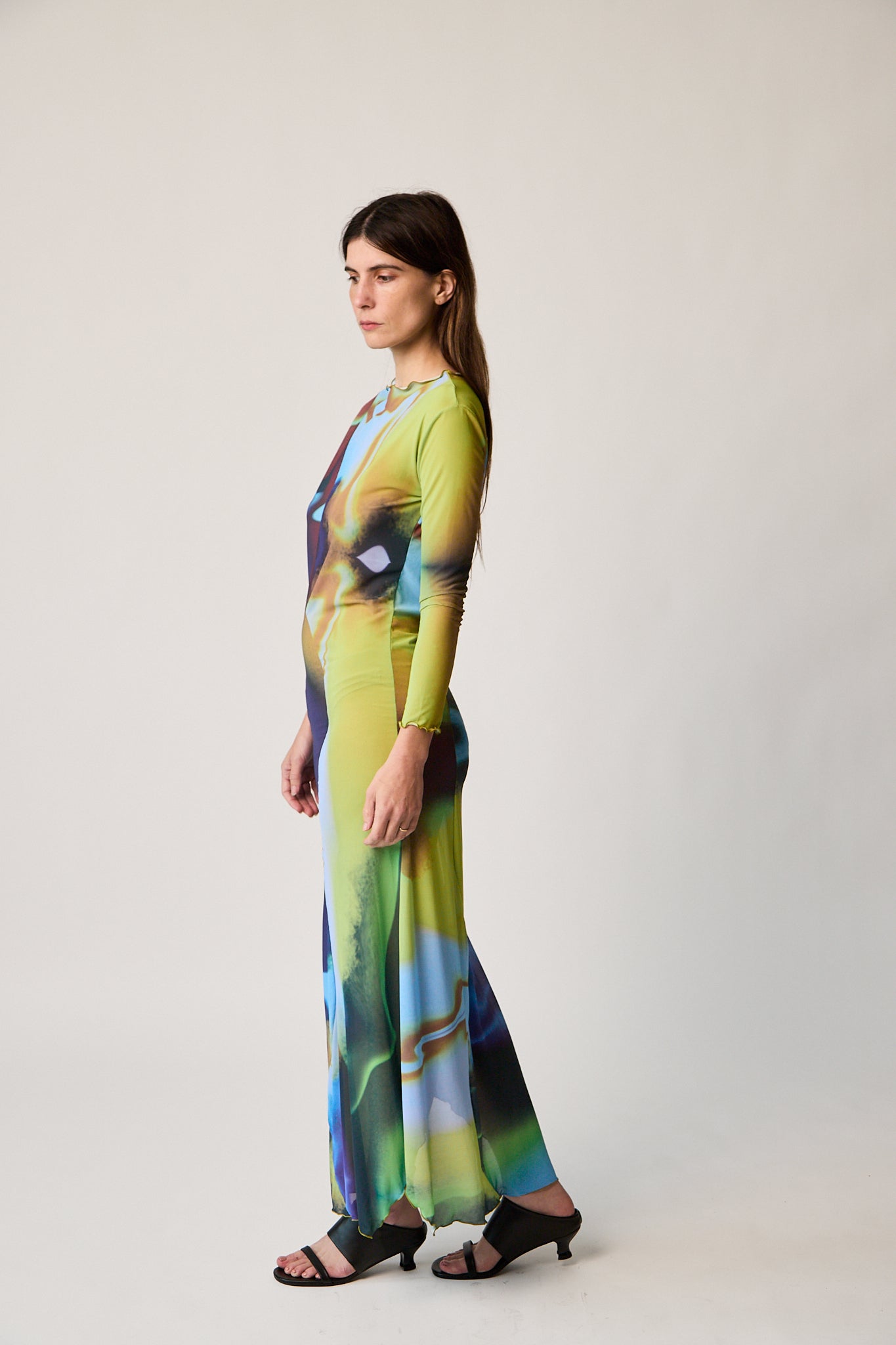 long sleeve swirl dress Swirl Dress in Openfield - Nin Studio