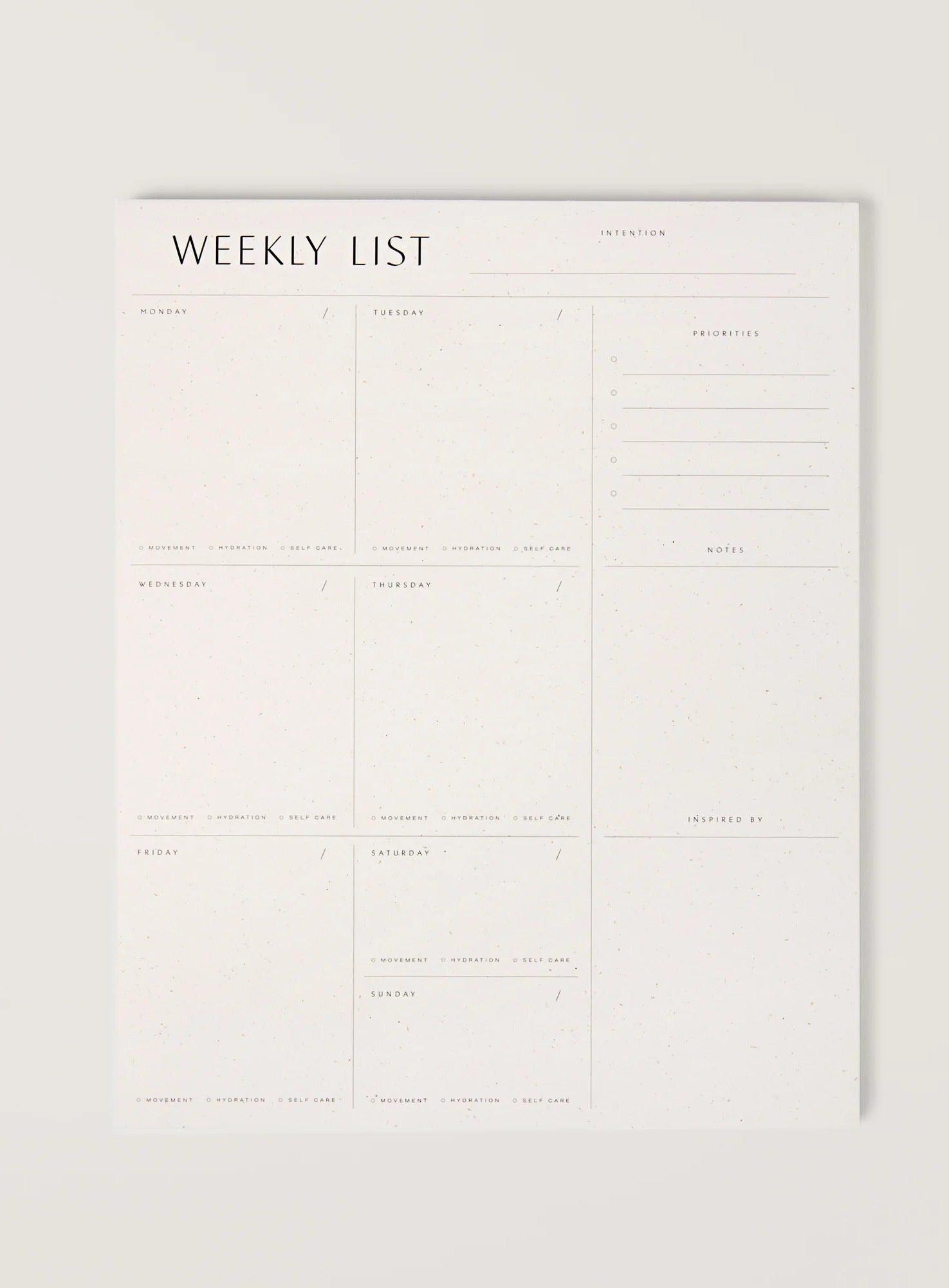 Weekly List Pad