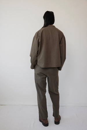 Drawstring Trouser in Suede - Wol Hide