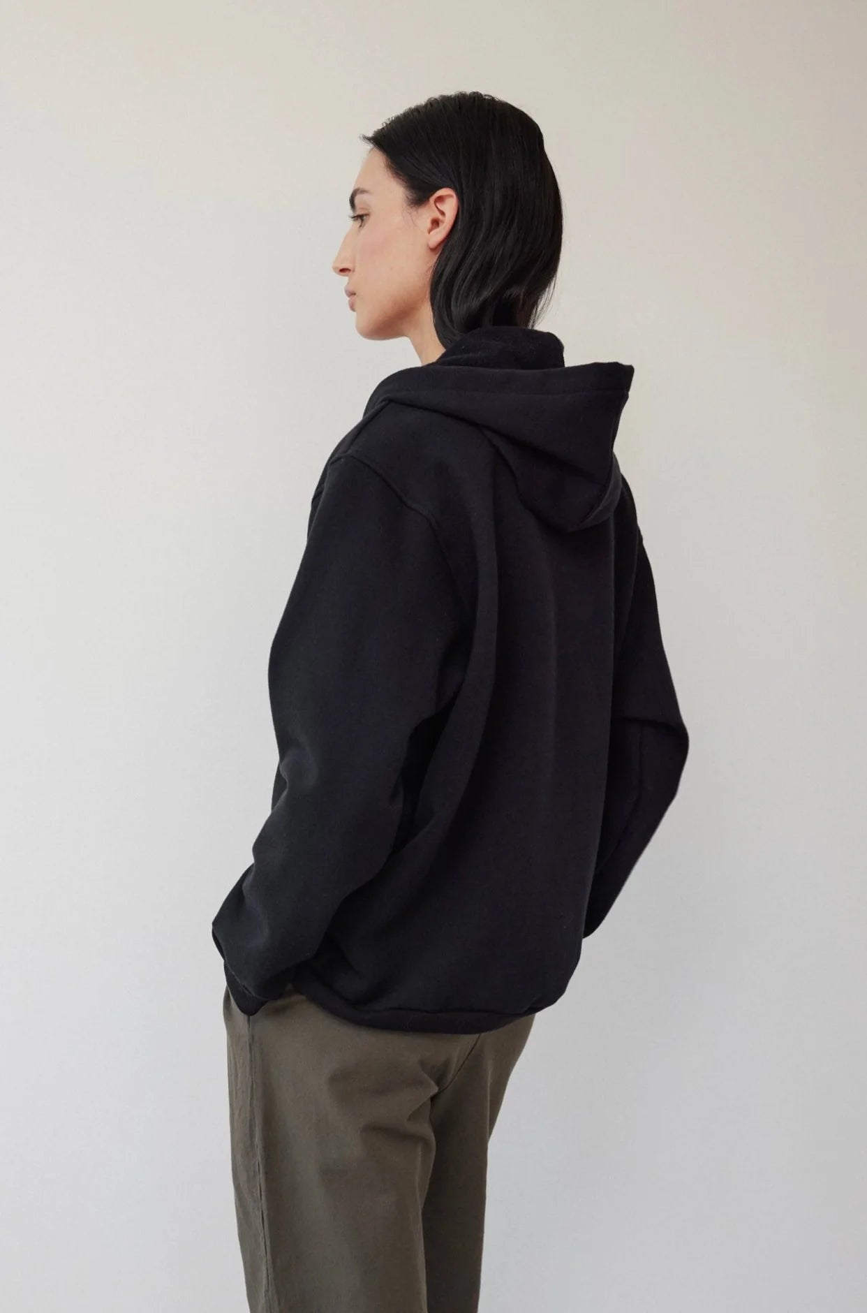 Popover Hoodie in Black - Wol Hide