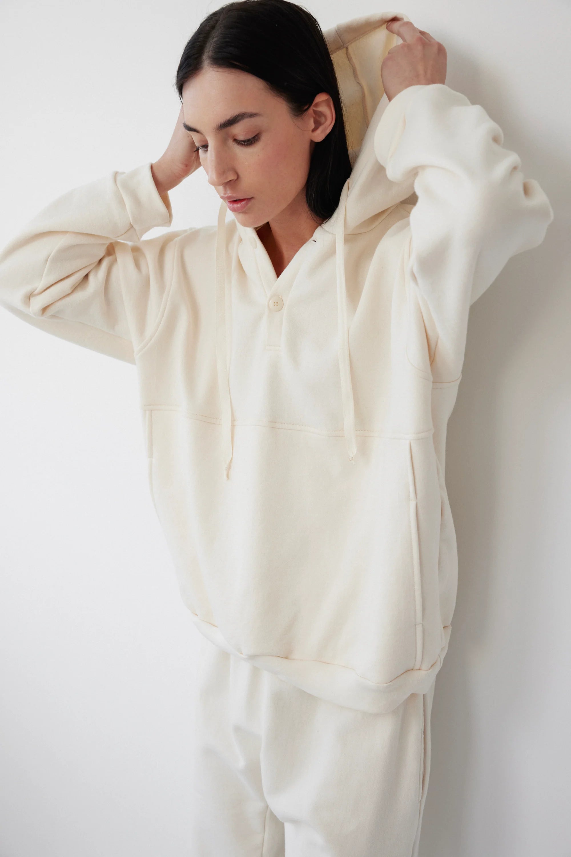 Popover Hoodie in Natural - Wol Hide