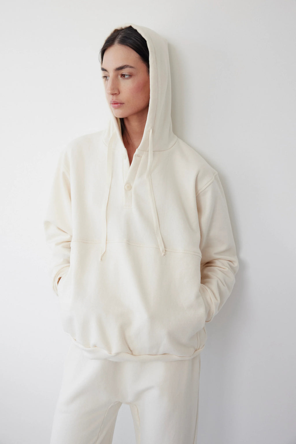 Popover Hoodie in Natural - Wol Hide