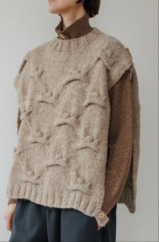 Handknit Vest in Driftwood - Wol Hide