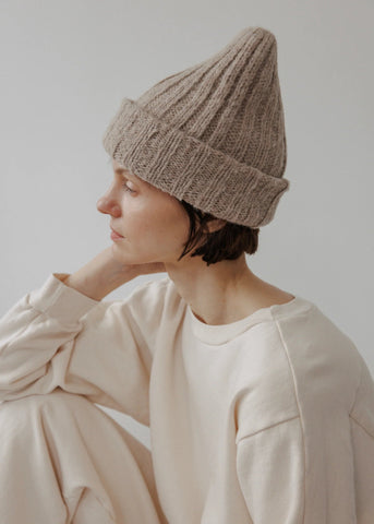 Rib Hat in Oatmeal - Wol Hide
