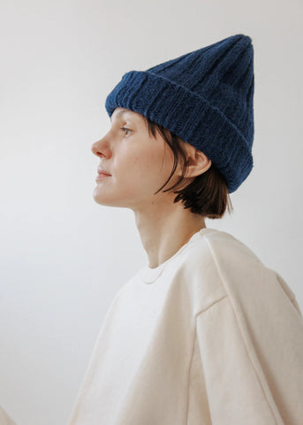Rib Hat in Marine - Wol Hide