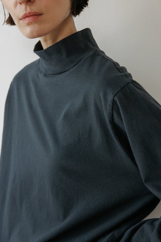 Easy Mock Neck Tee in Mineral - Wol Hide