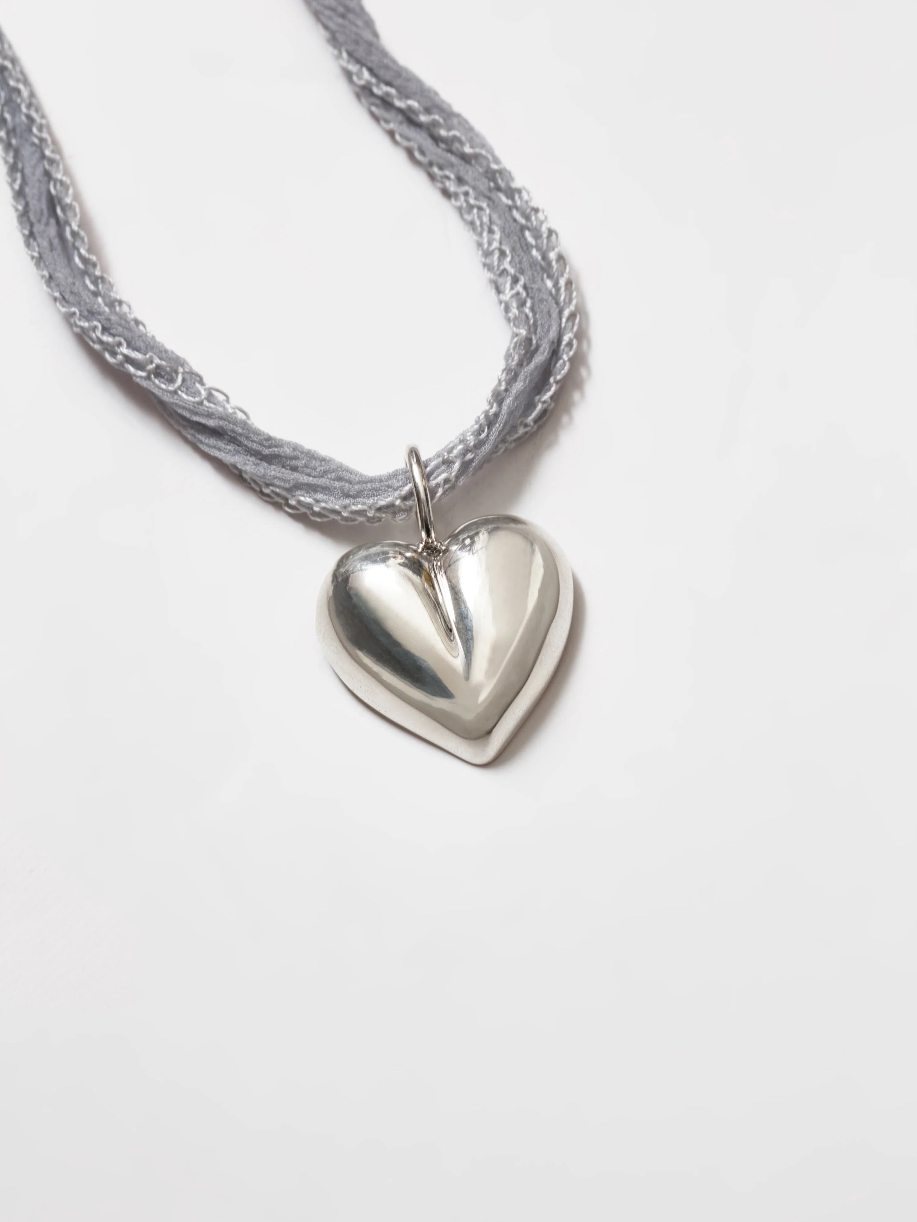 Joni Heart on Silk Cord Necklace