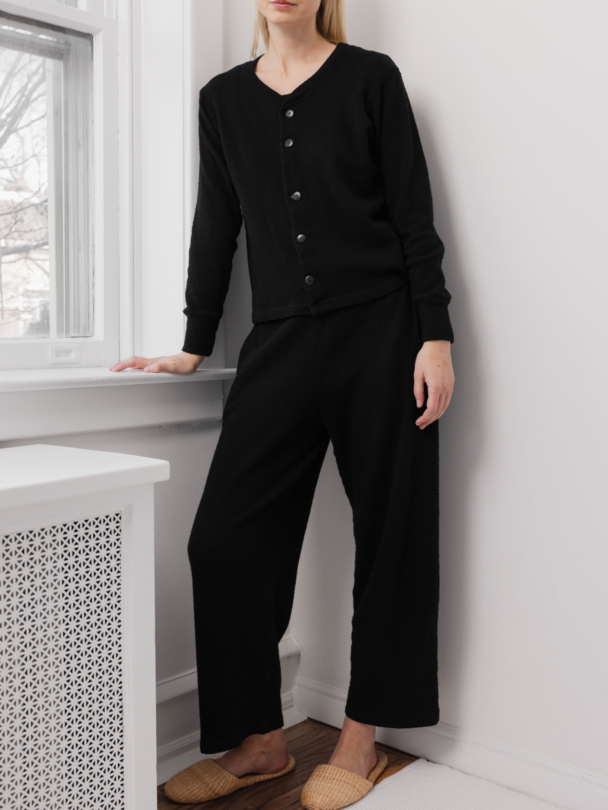 Wool Wide Leg in Onyx - Wol Hide