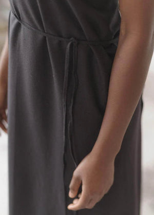 Wild Silk Apron Dress - Black - Baserange