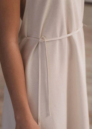 Wild Silk Apron Dress - Ivory - Baserange