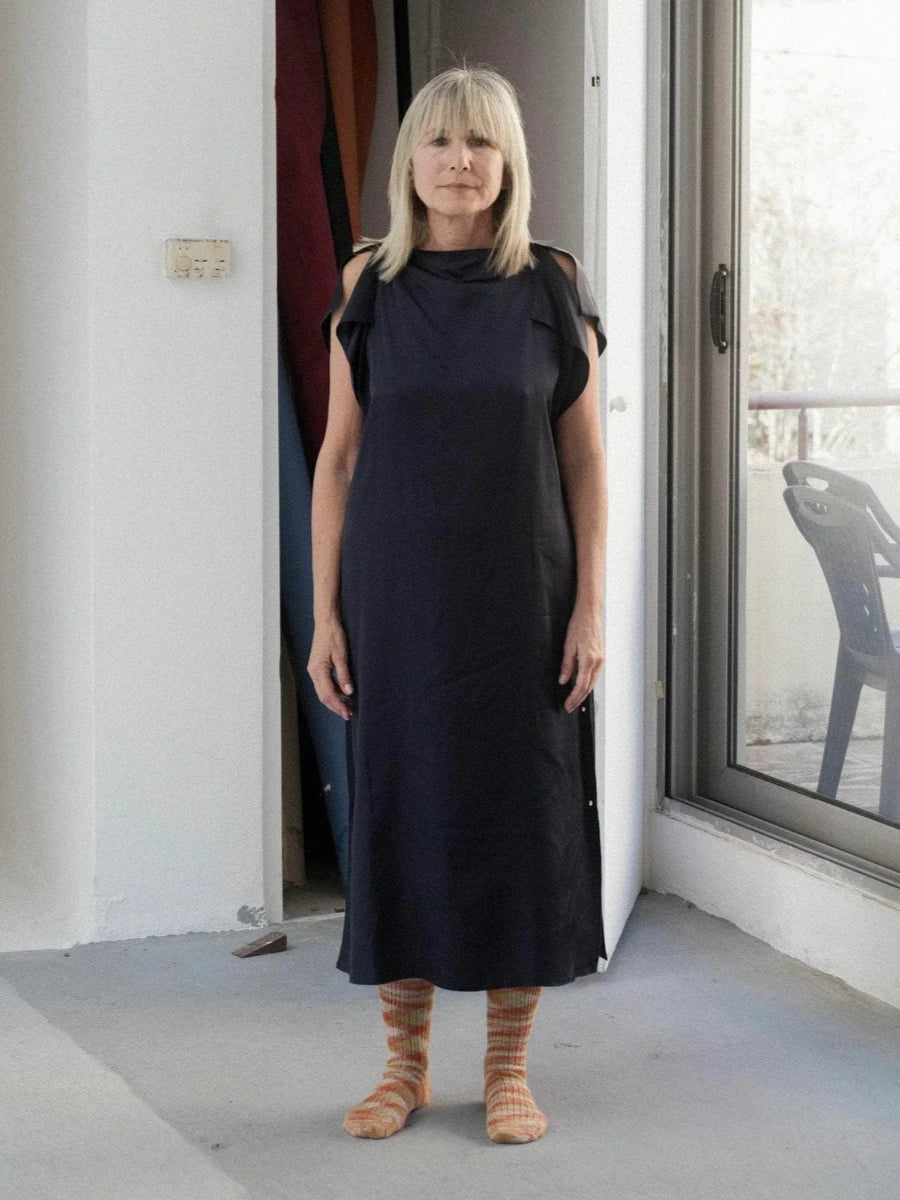 Clavo Dress in Dark Navy - Baserange