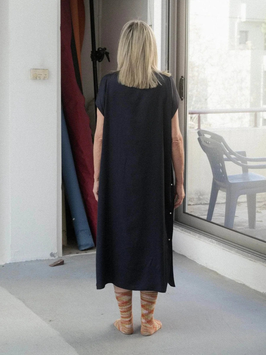 Clavo Dress in Dark Navy - Baserange