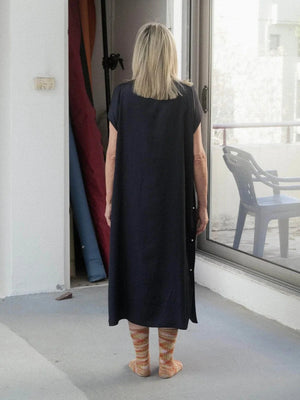 Clavo Dress in Dark Navy - Baserange