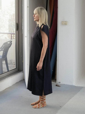 Clavo Dress in Dark Navy - Baserange