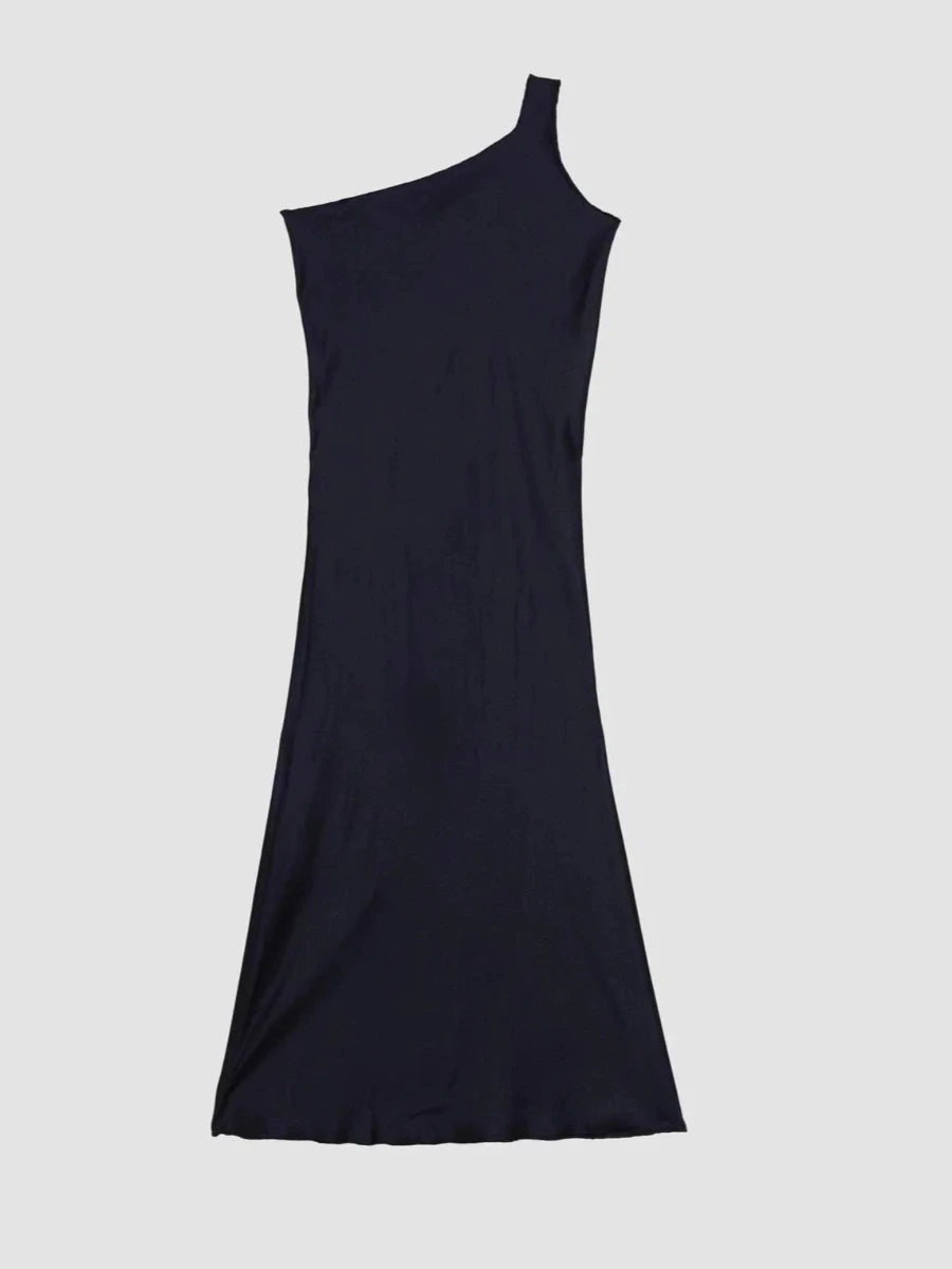 One Strap Dydine Dress in Dark Navy - Baserange