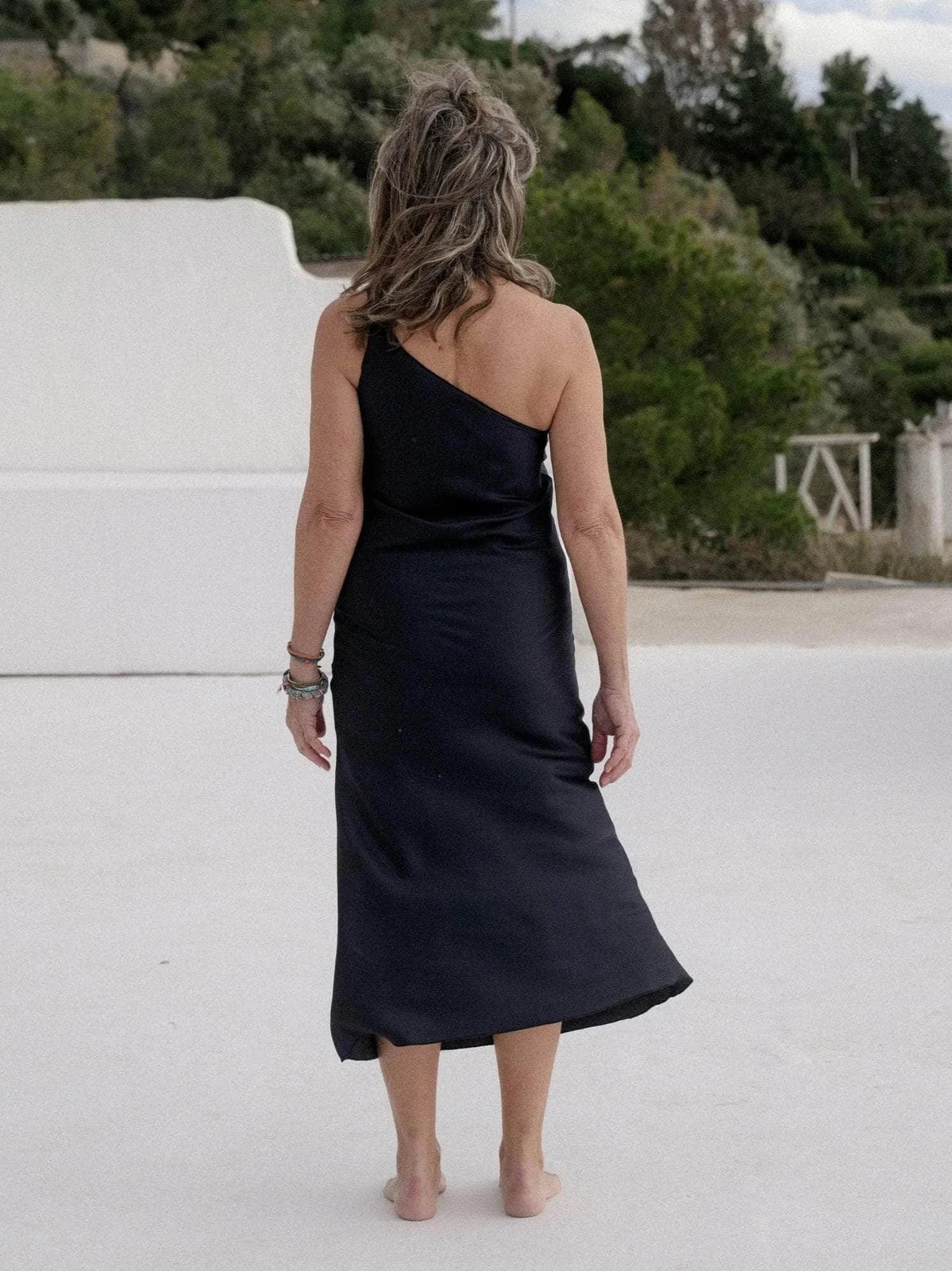 One Strap Dydine Dress in Dark Navy - Baserange