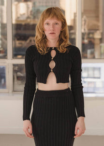 Macau Cardigan in Black - Baserange