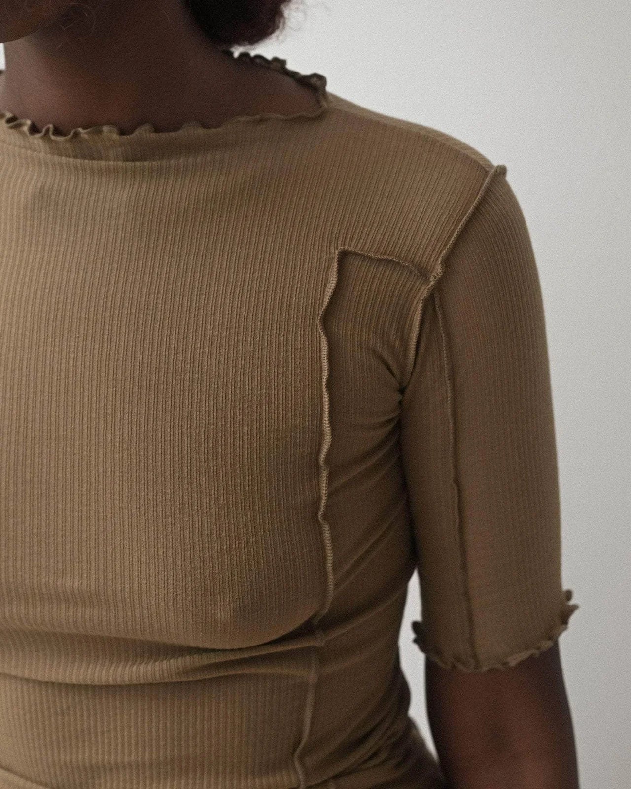 Omato 3/4 Sleeve top in Jade Brown - Baserange