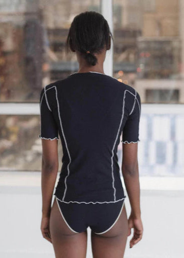 Omato 3/4 Sleeve top in Navy - Baserange