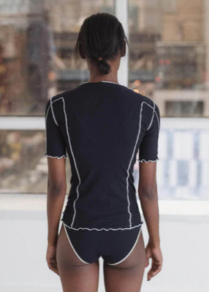 Omato 3/4 Sleeve top in Navy - Baserange