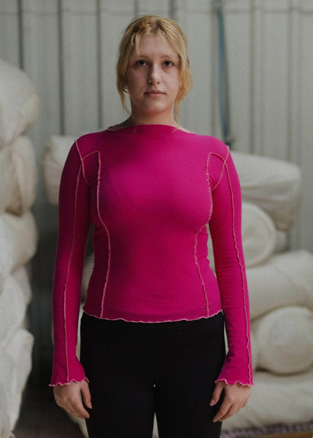 Omato Long Sleeve Tee in York Pink - Baserange