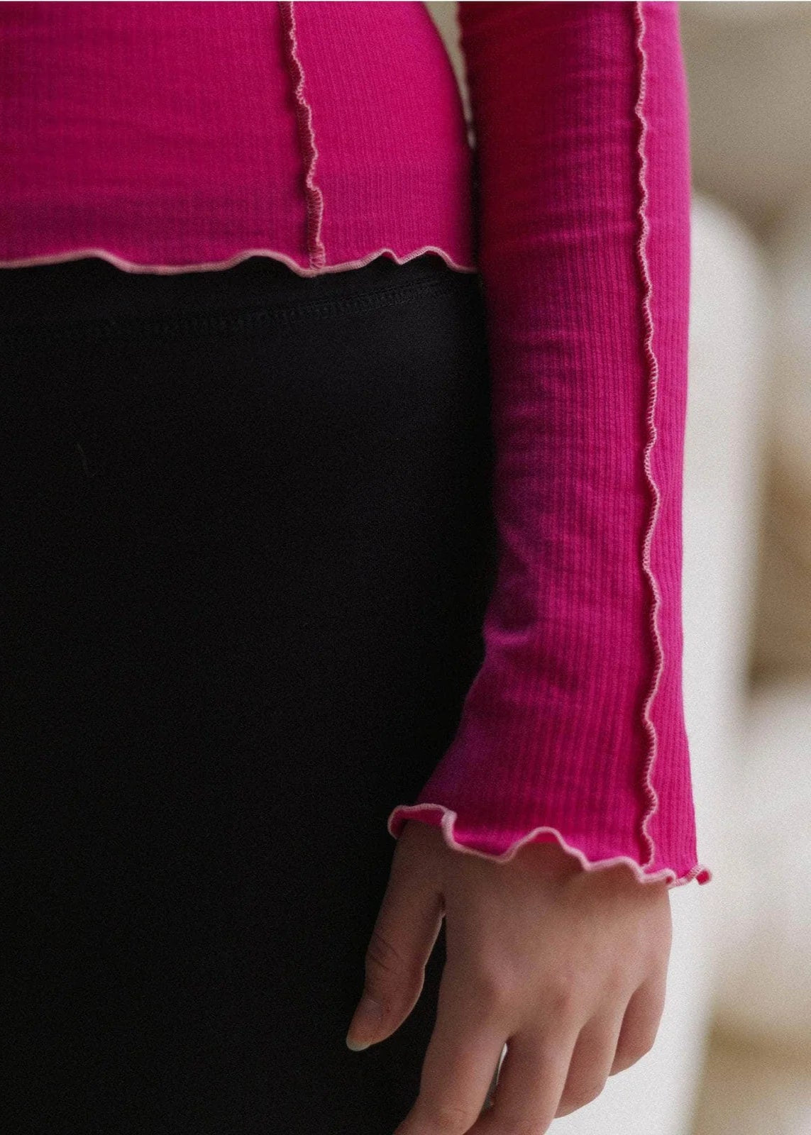 Omato Long Sleeve Tee in York Pink - Baserange