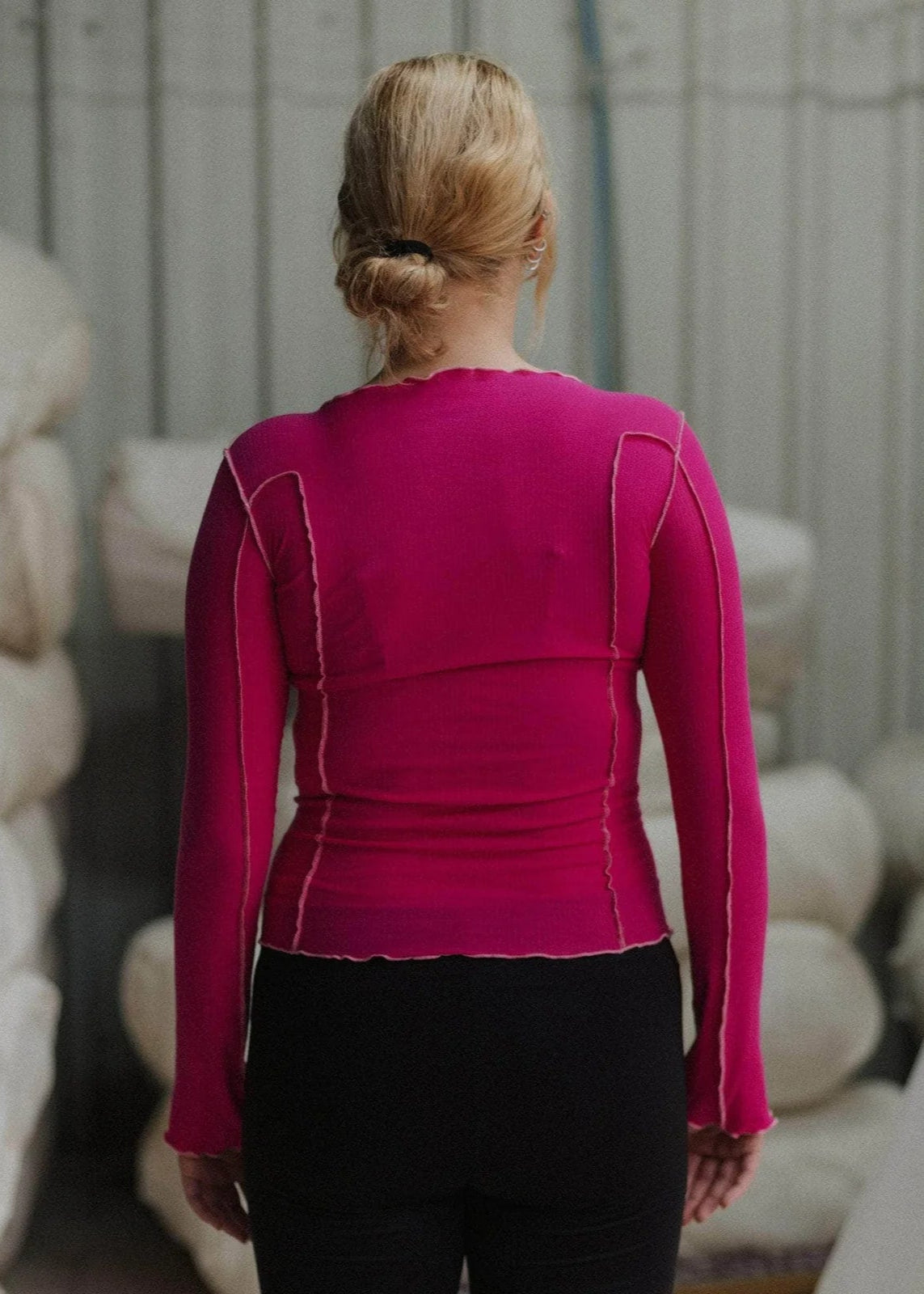 Omato Long Sleeve Tee in York Pink - Baserange