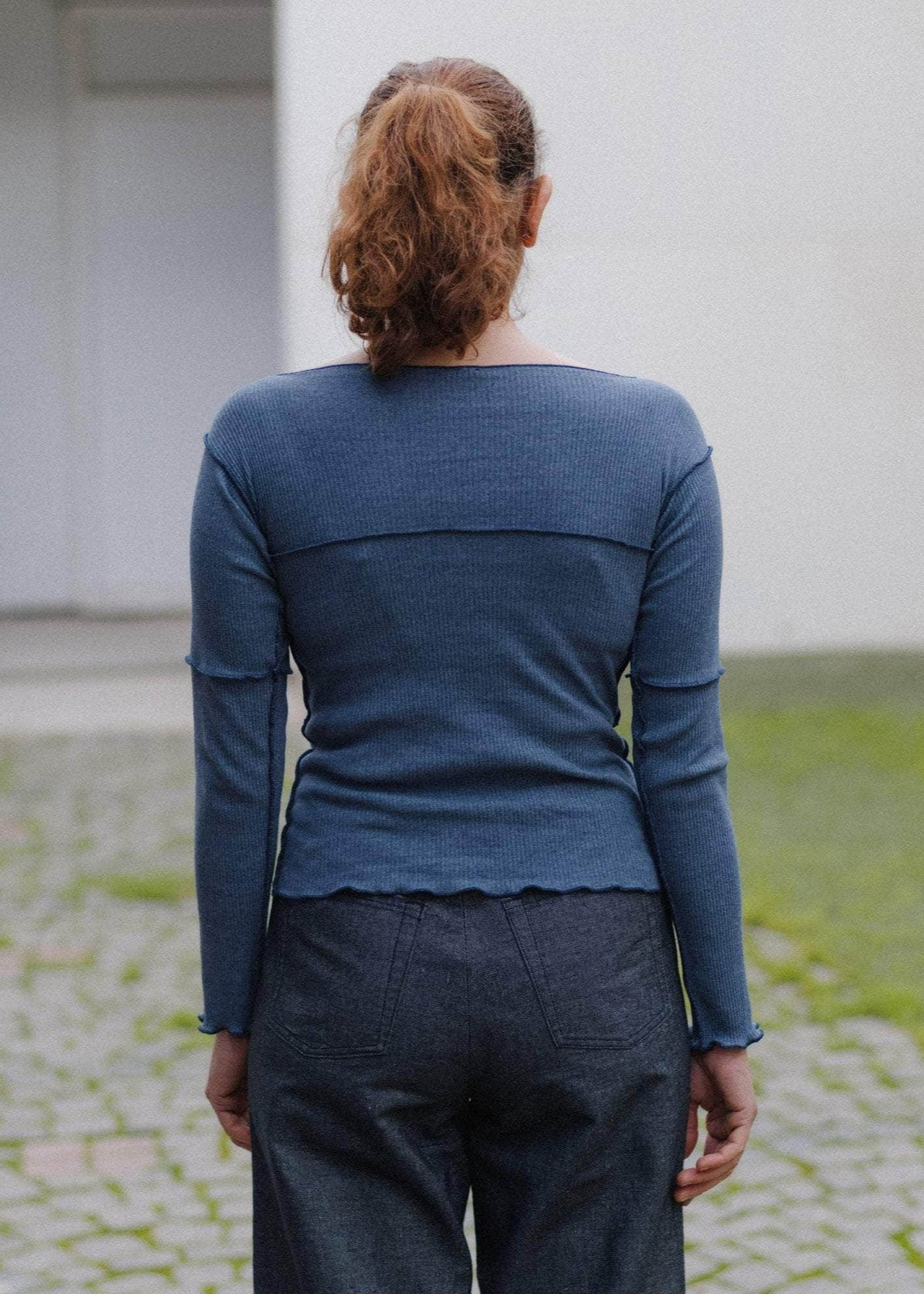 Cinder Long Sleeve Tee in Dark Denim - Baserange