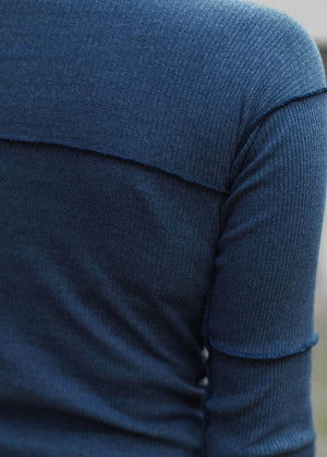 Cinder Long Sleeve Tee in Dark Denim - Baserange