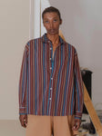 Claude Shirt in Maroon Multistripe - Baserange