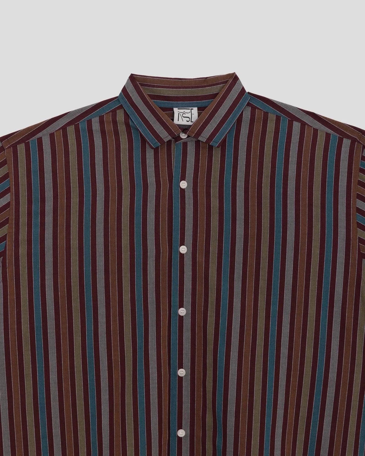 Claude Shirt in Maroon Multistripe - Baserange